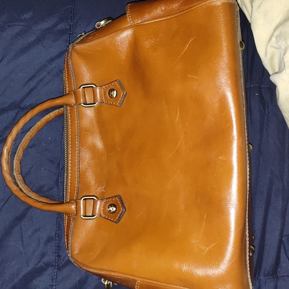 Patricia Nash Satchel in Tan leather.